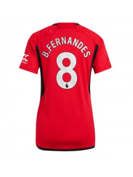 Ženski Nogometna dresi replika Manchester United Bruno Fernandes #8 Domači 2023-24 Kratek rokav